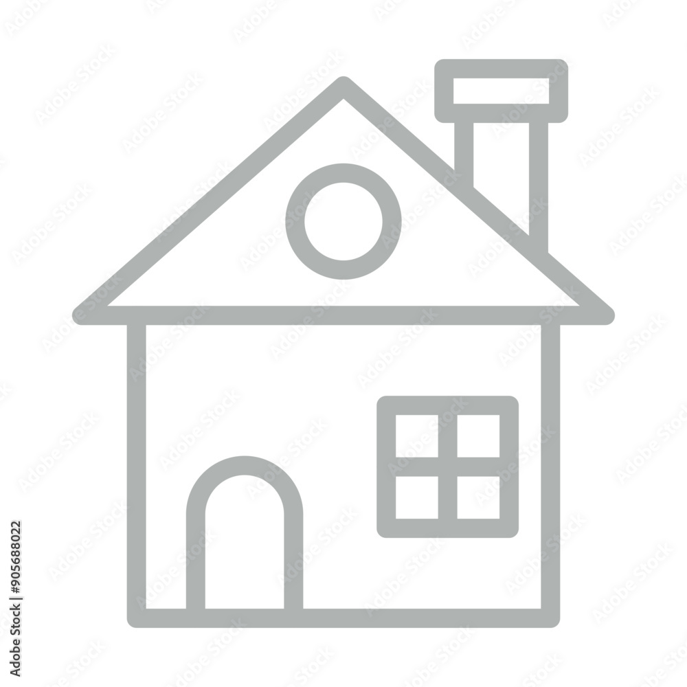 home Vector Line Grey Icon Design home Vector Line Grey Icon Design