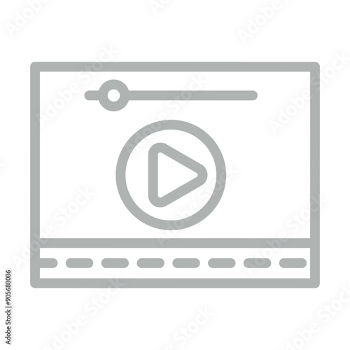 video Vector Line Grey Icon Design