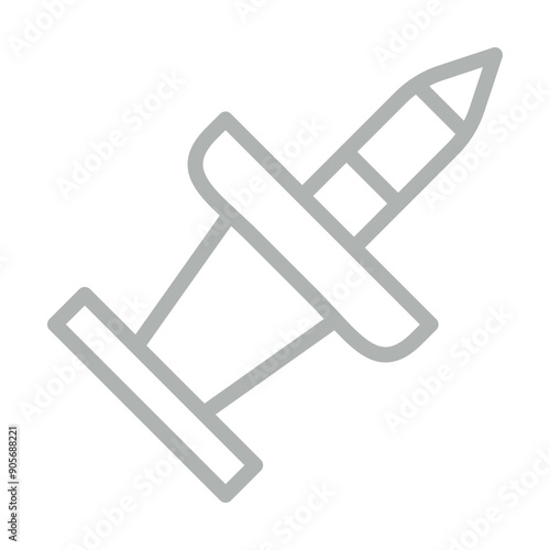 pin Vector Line Grey Icon Design