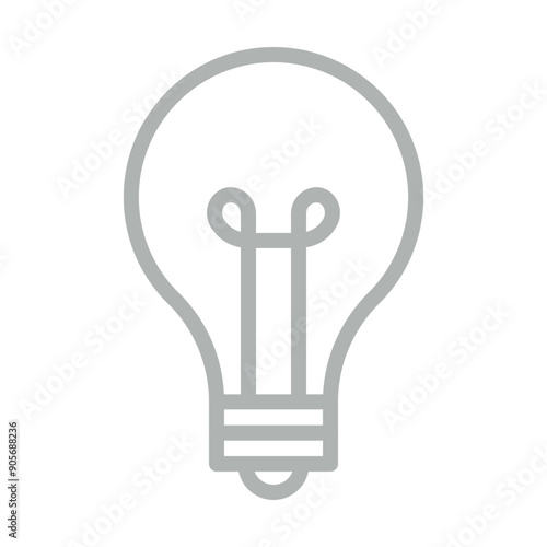 lightbulb Vector Line Grey Icon Design