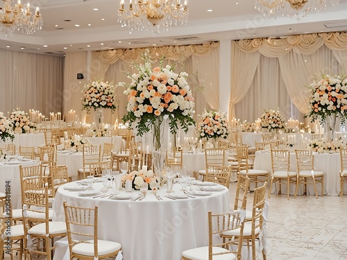 A luxurious wedding reception hall
