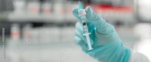 Healthcare Professional Preparing Vaccine in Clinical Setting