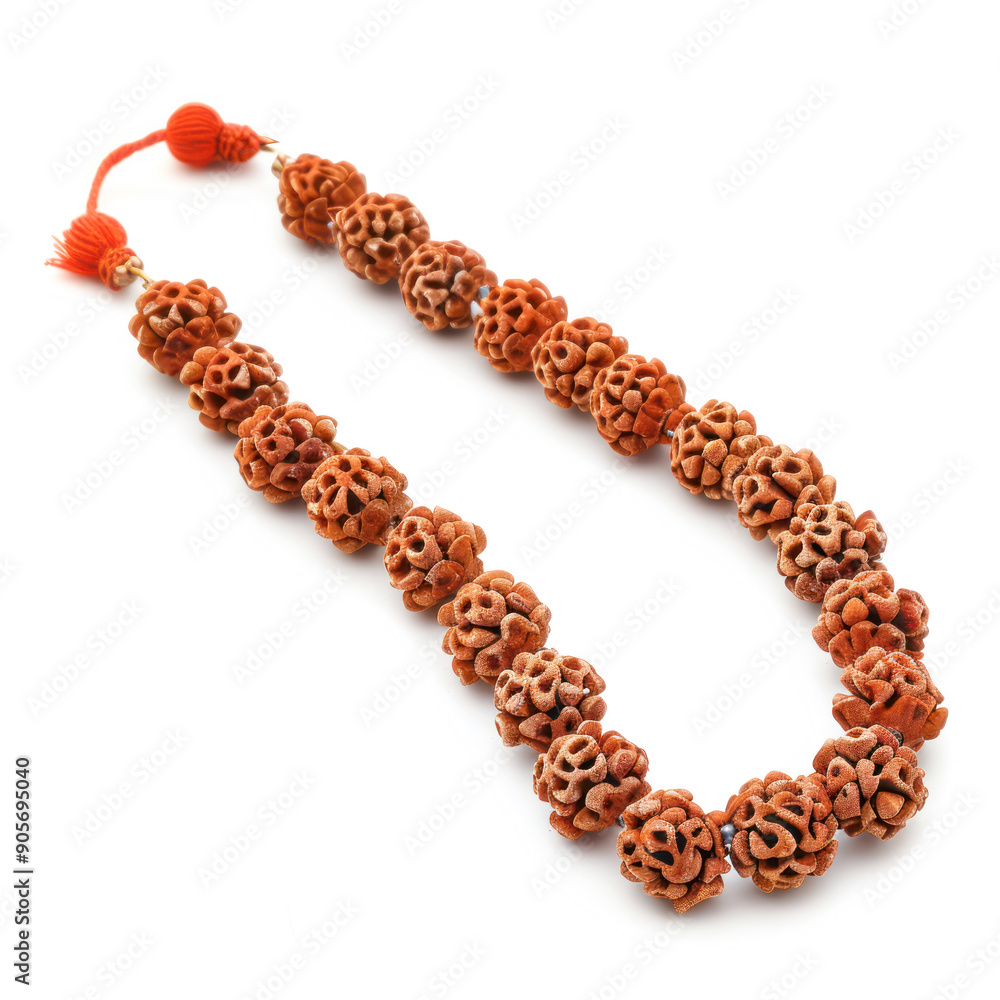 traditional rudraksh beads rakhi on white background traditional rudraksh beads rakhi on white background