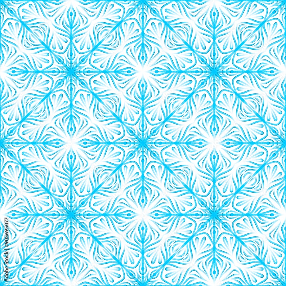 Abstract seamless pattern with blue snowflakes. Abstract seamless pattern with blue snowflakes.