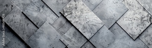 Textured Gray Concrete Tiles Arranged in an Artistic Pattern