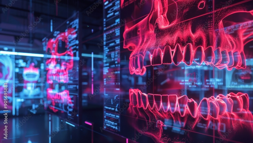 Fototapeta premium Digital Skull Scan