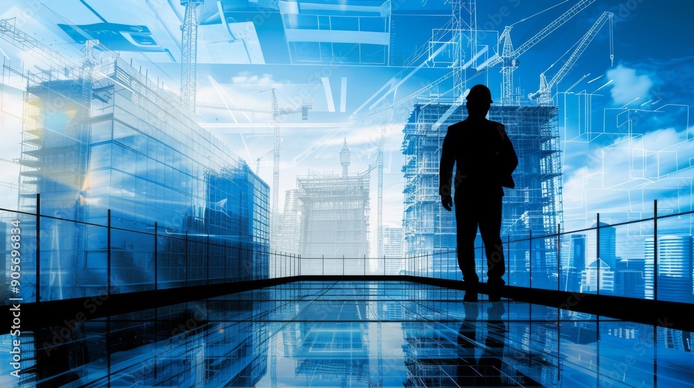 Fototapeta premium Constructtoin industry background illustration generated by ai