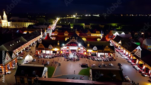 Aerial View of Oktoberfest 2024: Capturing Festival Grounds from Day to Night photo