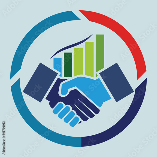 Handshaking logo of business agreement