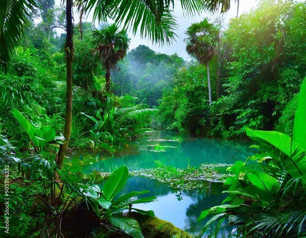 Tropical jungles of Southeast Asia in august Tropical jungles of Southeast Asia in august