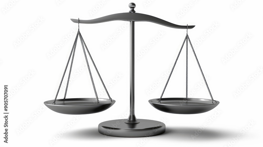 Tipped Scale. 3D Illustration of a Black Balance Scale Tipped on One Side, Isolated on White Background Tipped Scale. 3D Illustration of a Black Balance Scale Tipped on One Side, Isolated on White Background