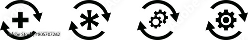 Fotografía Sync processing icon set