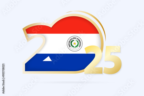 Year 2025 with Paraguay Flag pattern.