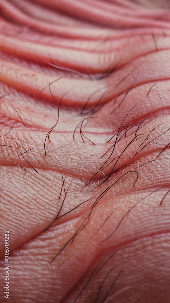 Fototapeta premium A close up of a hairy skin with some hair on it, AI