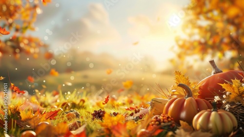Thanksgiving agriculture harvest decorration banner background illustration generated by ai