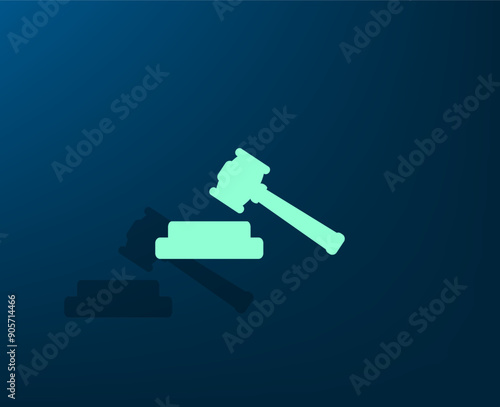 Vector illustration with shadow on blue background with gradient