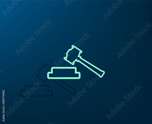 Vector illustration with shadow on blue background with gradient