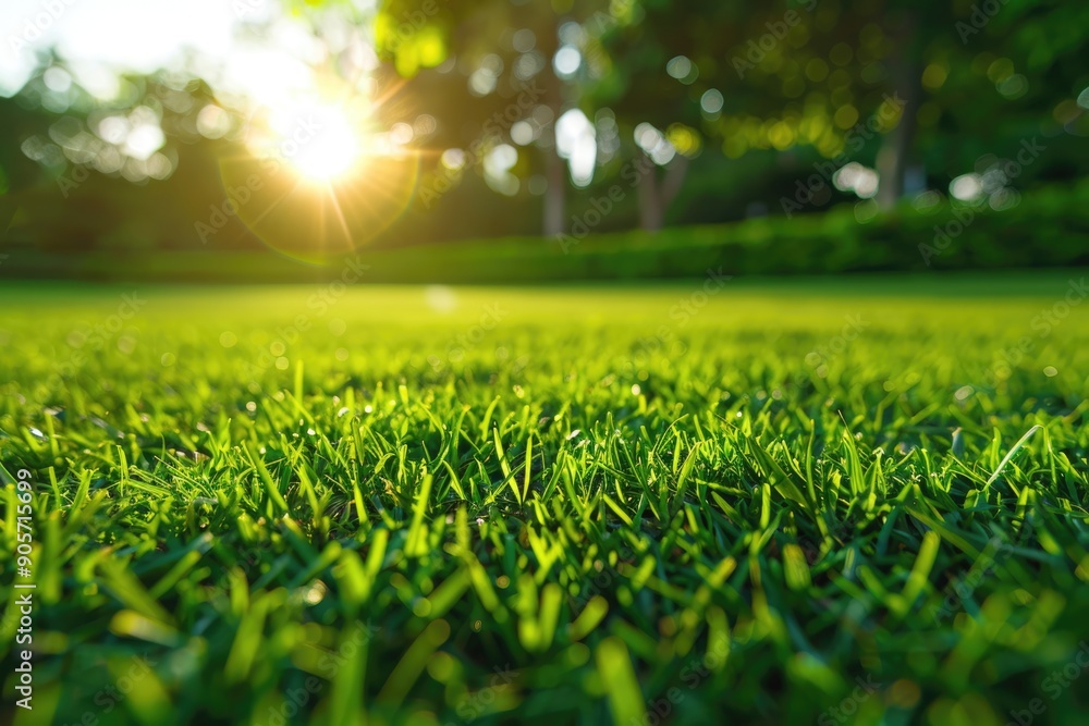 Lawn Low Angle. Close-up View of Beautiful Green Grass Field with Blurred Park Background in Spring Lawn Low Angle. Close-up View of Beautiful Green Grass Field with Blurred Park Background in Spring