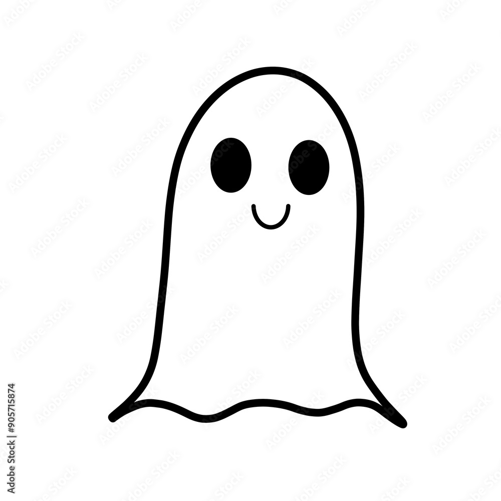 Cute ghost outline Cute ghost outline