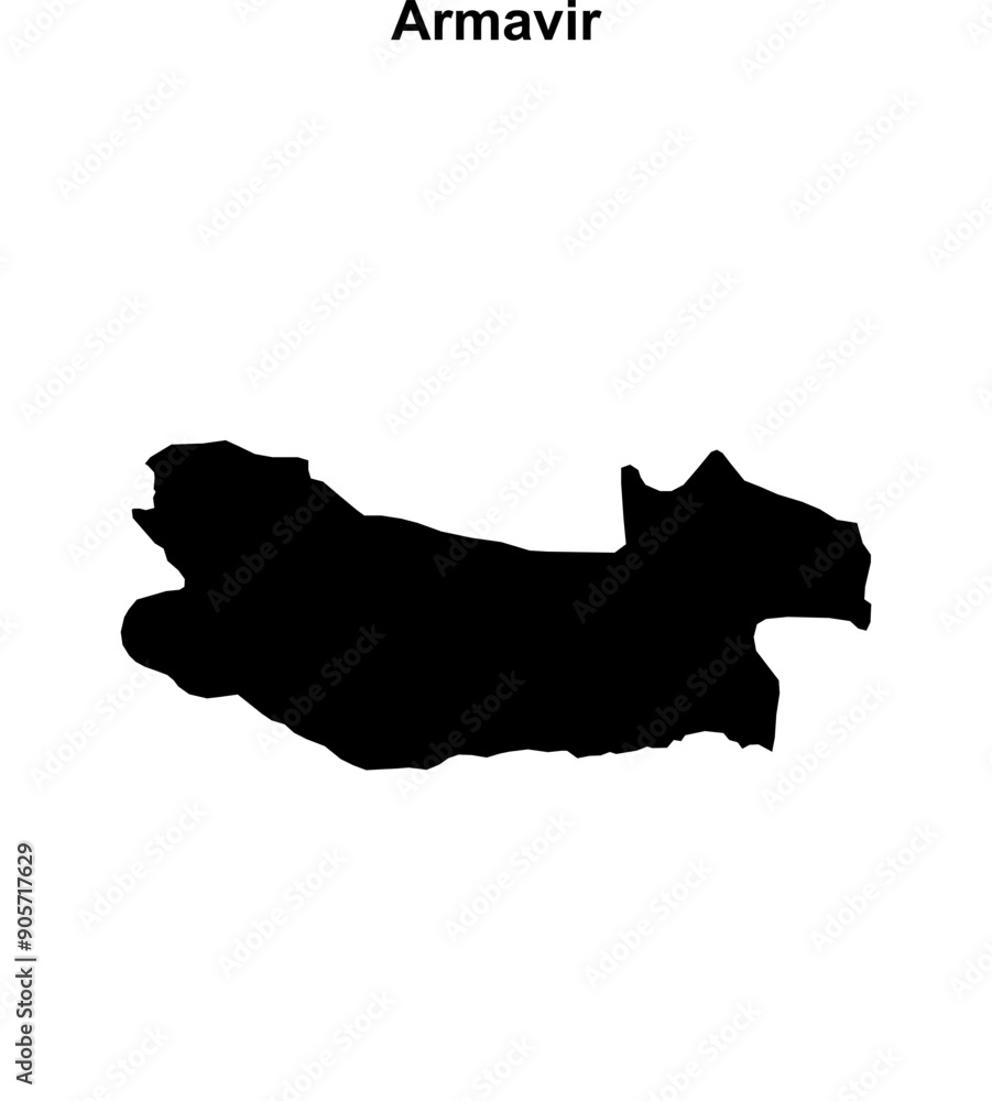 Armavir province blank outline map Armavir province blank outline map