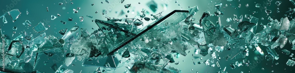 Large glass pieces breaking and shattering Large glass pieces breaking and shattering