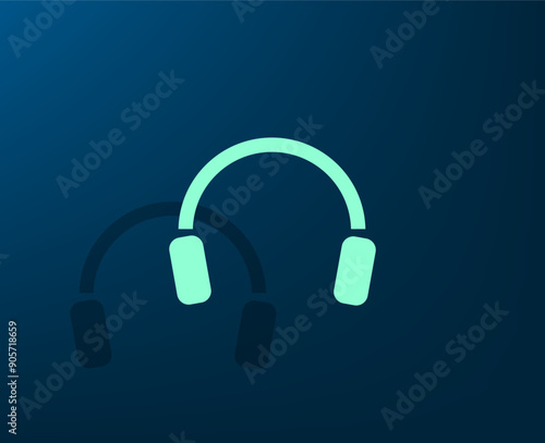 Vector illustration with shadow on blue background with gradient