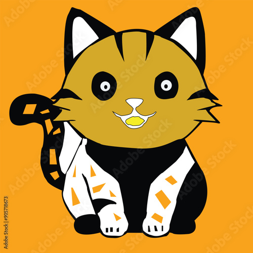 A vectorize pet cat with smiling face