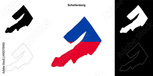 Schellenberg municipality outline map set