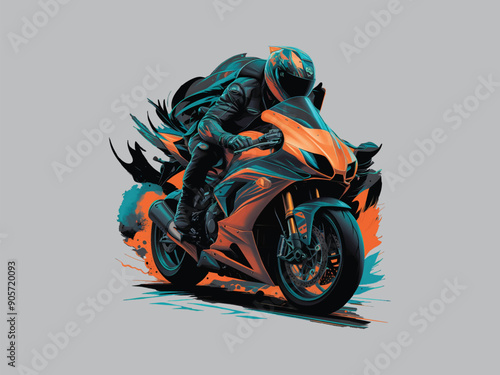 Extreme dirt bike cartoon vector illustration biker