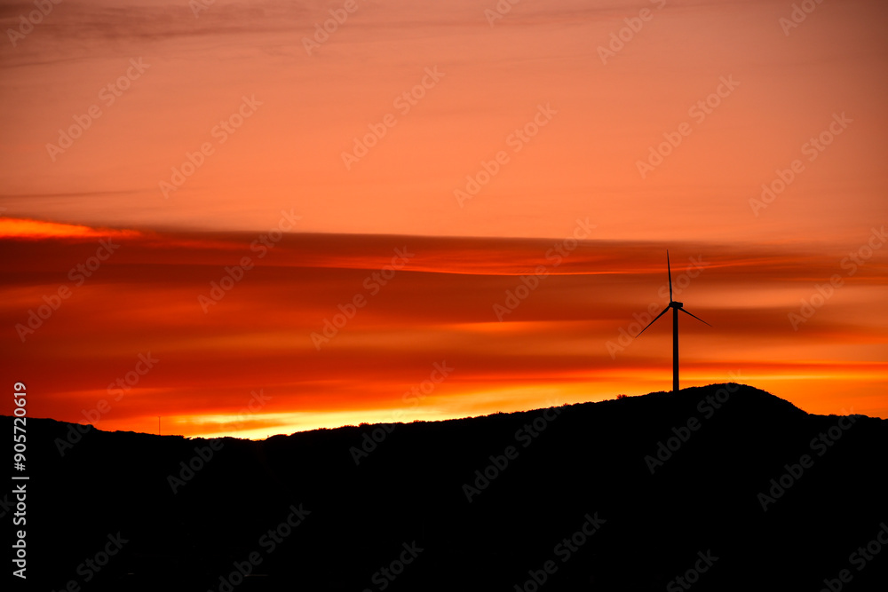 Naklejka premium sunset in the mountains