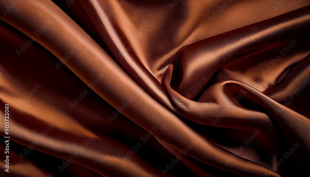 Obraz premium dark brown silk abstract background generated ai