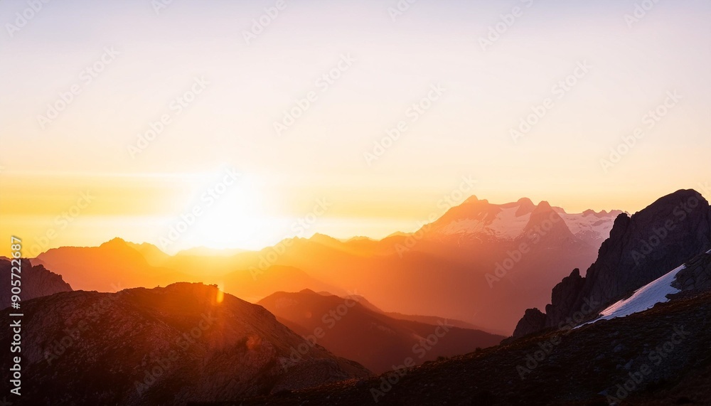 Obraz premium sunset in the mountains hero illustration
