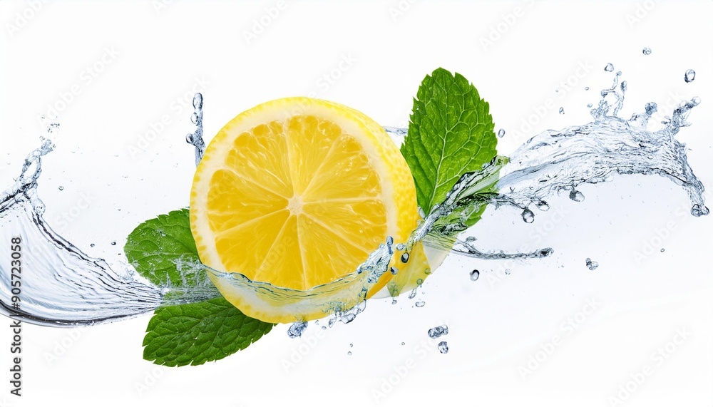 lemon water splash isolated on a white transparent background png lemon fruit slice leaves and water splash background water wave citrus piece and mint foliage flying lemon water splash isolated on a white transparent background png lemon fruit slice leaves and water splash background water wave citrus piece and mint foliage flying