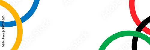 A white background with four different colored rings