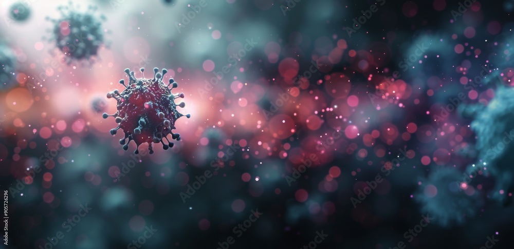 Colorful Visualization of Viruses Illuminated Under Microscopic Conditions Colorful Visualization of Viruses Illuminated Under Microscopic Conditions