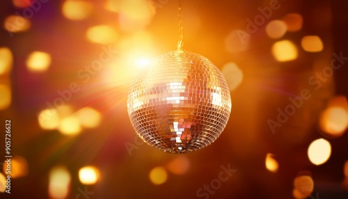 beautiful disco ball spinning seamless with flares