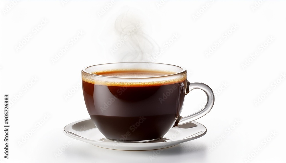 a cup of steaming coffee on a white background generative ai a cup of steaming coffee on a white background generative ai