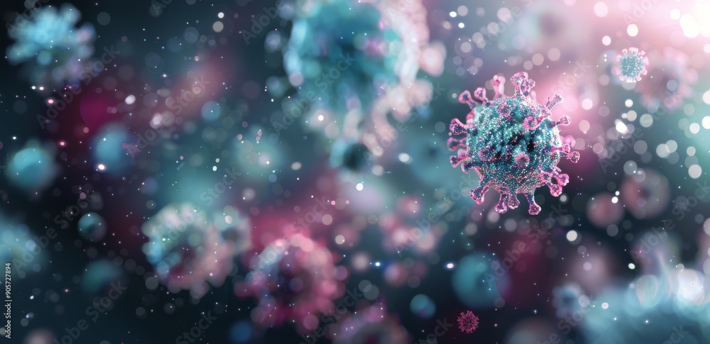 Microscopic View of Immune Cells in Action During a Viral Attack Microscopic View of Immune Cells in Action During a Viral Attack