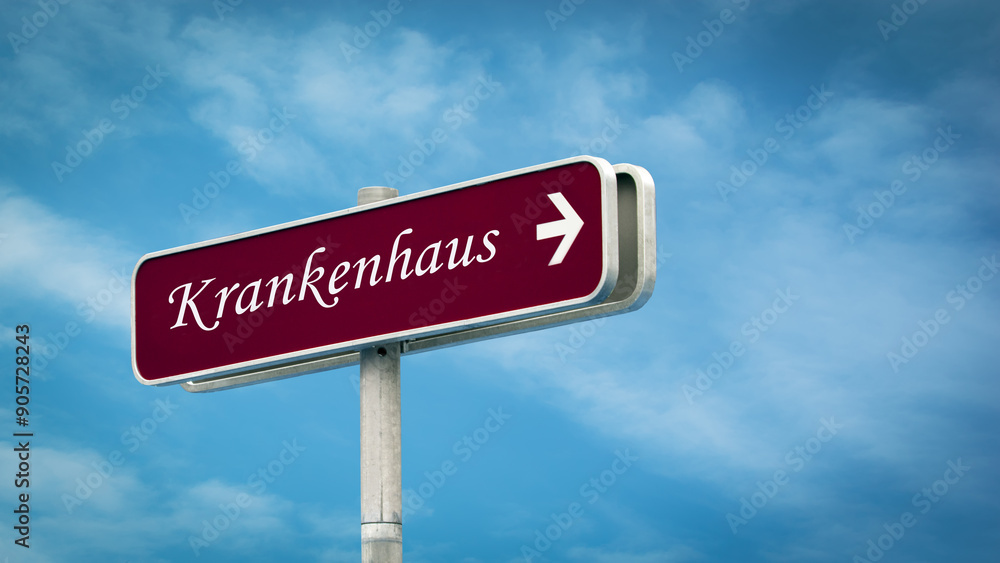 Obraz premium Signposts the direct way to Hospital