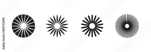 sets Radial circle lines. Radial circle lines.