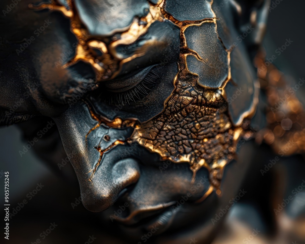 Warrior statue with battle scars, symbolizing resilience, Realism, Earthy tones, Sculpture Warrior statue with battle scars, symbolizing resilience, Realism, Earthy tones, Sculpture