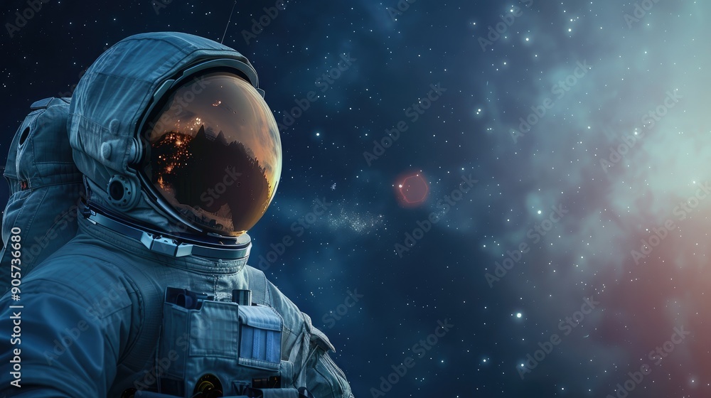 Astronaut with helmet empty space for text Astronaut with helmet empty space for text