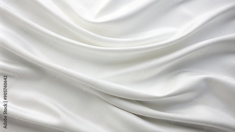 Naklejka premium Abstract White Silk Fabric Drape, Smooth, Texture, Background, Elegant