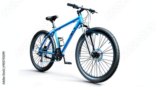 Blue Mountain Bike Isolated On White Background