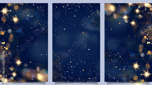 Abstract dark blue Christmas festive background,