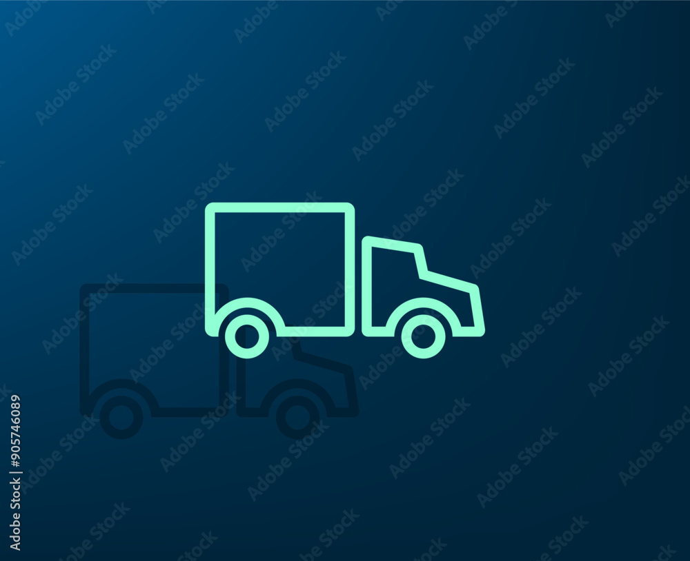 Fototapeta premium Vector illustration with shadow on blue background with gradient