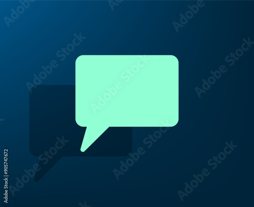 Vector illustration with shadow on blue background with gradient