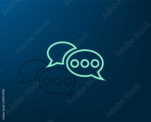 Vector illustration with shadow on blue background with gradient