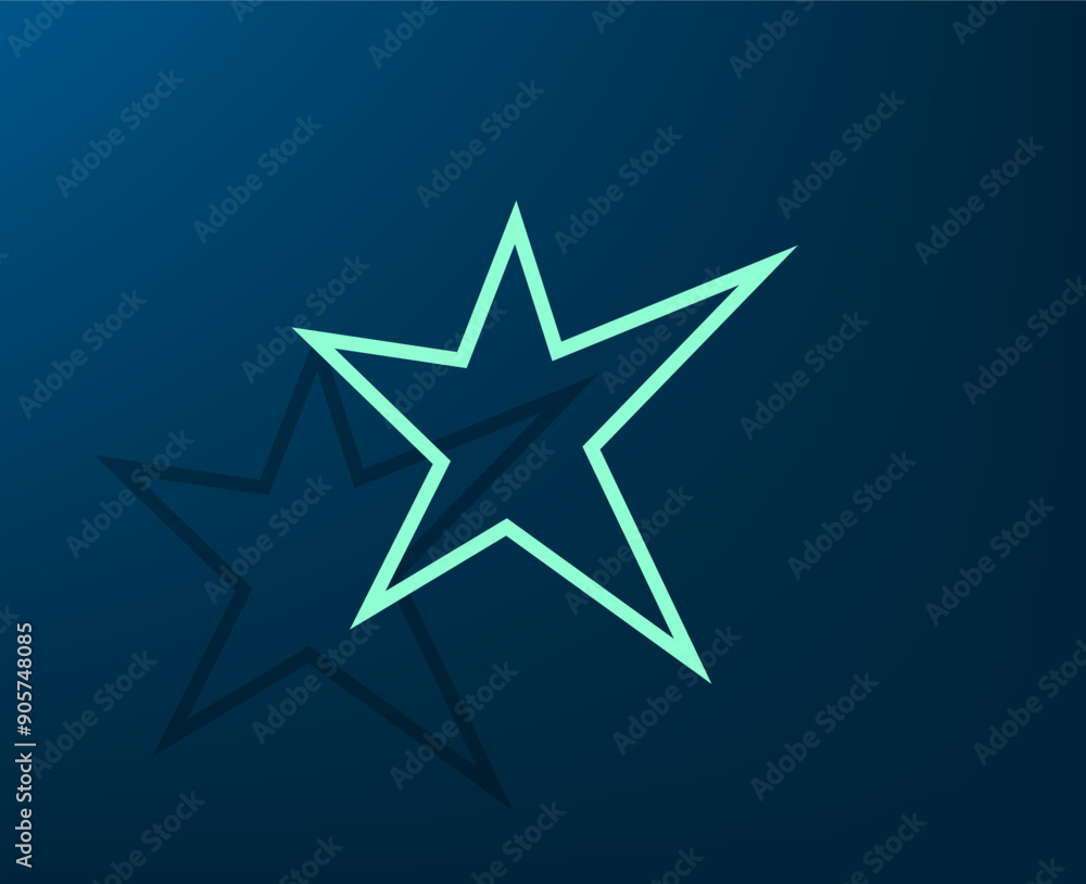 Obraz premium Vector illustration with shadow on blue background with gradient
