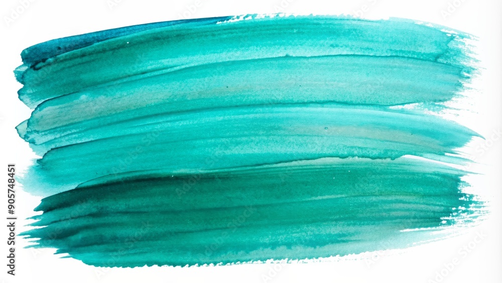 Fototapeta premium Abstract Watercolor Teal Brushstrokes, watercolor , brushstrokes, teal, abstract, texture